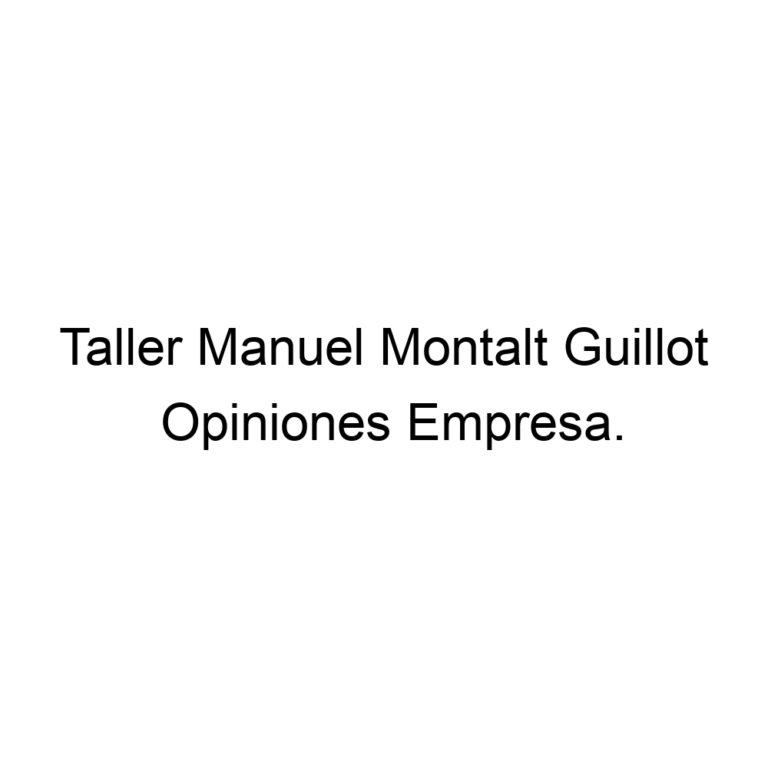 Taller Manuel Montalt Guillot en Torrente